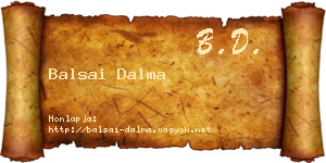 Balsai Dalma névjegykártya